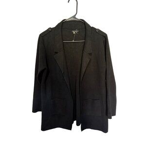 Vila McKim Blazer Open Front Black Knoch Lapel Womans L